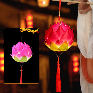 Buddha Gift DIY Lotus Flower Dragon Lantern Tassel Lamp Decoration