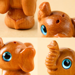 Buddha Gift Sandalwood Small Leaf Red Sandalwood Green Sandalwood Lucky Mini Elephant Carved Protection Decoration