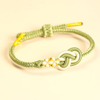 Buddha Gift Handcrafted Eight Thread Peace Knot Peach Blossom Knot Luck Connection Bracelet