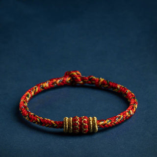 Buddha Gift Tibet Handmade Chinese Zodiac Natal Buddha Luck Strength Braided String Bracelet