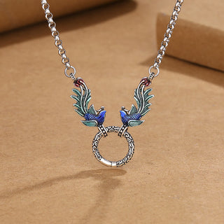 Buddha Gift Phoenix Lotus Flower Luck Protection Necklace Pendant