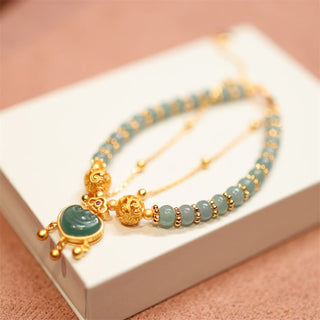 Buddha Gift 925 Sterling Silver Natural Jade Chalcedony Lock of Good Wishes Luck Necklace Pendant Bangle Bracelet