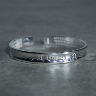 Buddha Gift Tibetan Mantra White Copper Bracelet
