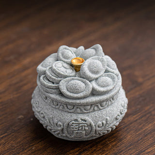 Buddha Gift Chinese Character Fu Ingots Healing Incense Burner Desk Decoration