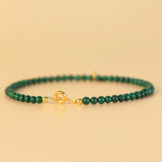 Buddha Gift Natural Malachite Elephant Anti-Anxiety Charm Bracelet