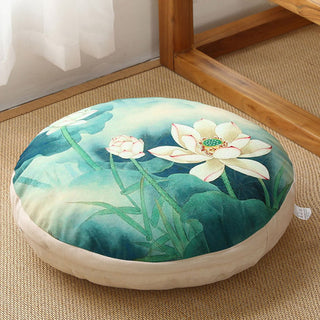 Buddha Gift Lotus Simple Pattern Linen Meditation Seat Cushion Home Living Room Decoration