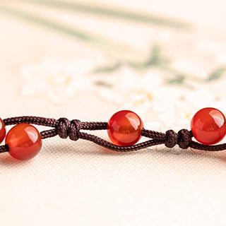 Buddha Gift Red Agate Moss Agate Cinnabar Calm Bracelet