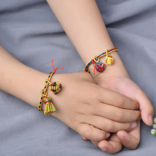 Buddha Gift Colorful Rope Luck Handmade Zongzi Golden Ball Charm Bracelet