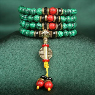 Buddha Gift Tibetan 108 Mala Malachite Beads Bracelet Necklace
