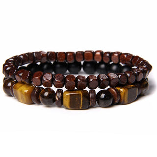 Buddha Gift Tiger Eye Frosted Stone Hematite Courage Bracelet