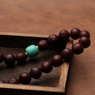 Buddha Gift Tibetan Bodhi Seed Agate Bead Luck Wealth Tassel Charm Wrist Mala