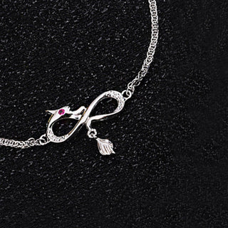 Buddha Gift Year Of The Dragon 999 Sterling Silver Zircon Endless Knot Tail Charm Luck Protection Bracelet