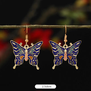 Buddha Gift Lotus Butterfly Flower Alloy Copper Enlightenment Drop Earrings