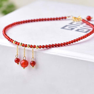 Buddha Gift Red Agate Confidence Calm Anklet