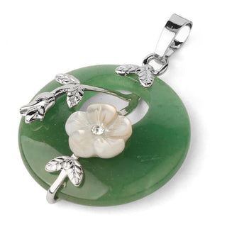 Buddha Gift Various Crystal Amethyst Green Aventurine Flower Healing Necklace Pendant