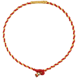Buddha Gift 14K Gold Plated Handmade Red Gold Rope King Kong Knot Braided Luck Bracelet