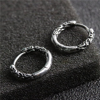 Buddha Gift Viking Celtic Hoop Titanium Steel Balance Earrings