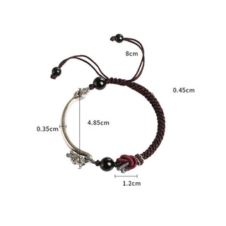 Buddha Gift 925 Sterling Silver Auspicious Dragon Success Handcrafted Braided Bracelet