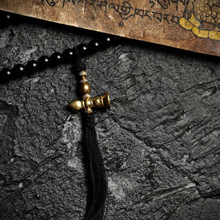 Buddha Gift Tibetan 108 Mala Beads Black Onyx Tiger Eye Beads Nine Palaces Bagua Protection Bracelet