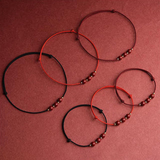Buddha Gift Natural Lucky Cinnabar Bead Blessing String Bracelet Anklet