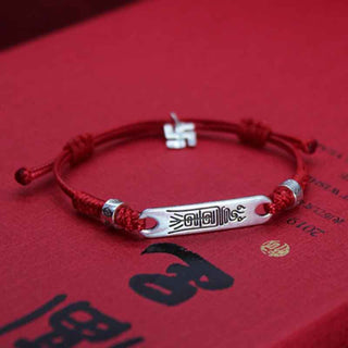 Buddha Gift 925 Sterling Silver Red String Luck Strength Braid Bracelet