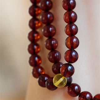 Buddha Gift Natural 108 Mala Beads Amber Clear Anxiety Bracelet
