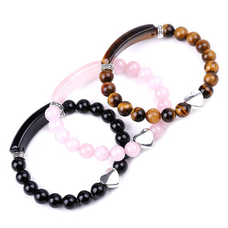 Buddha Gift Natural Crystal Beads Unisex Heart Bracelet