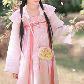 Buddha Gift Embroidery Lucky Panda Cat Shiba Inu Deer Rabbit Fox Flower Cute Animal Hanfu Bag Crossbody Bag Shoulder Bag