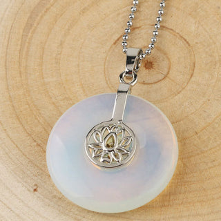 Buddha Gift Various Crystal Amethyst Pink Crystal Lotus Healing Necklace Pendant