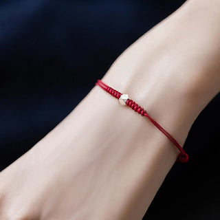 Buddha Gift 925 Sterling Silver Luck Bead Protection Red String Braided Bracelet