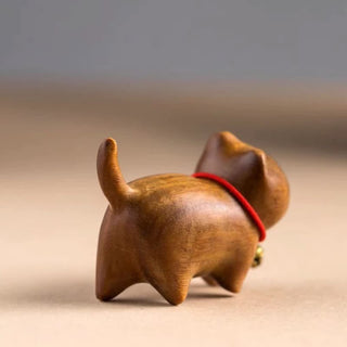 Buddha Gift Green Sandalwood Small Leaf Red Sandalwood Cute Cat Animals Soothing Peace Decoration