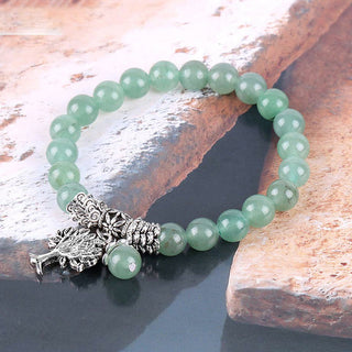Buddha Gift Natural Gemstone Tree of Life Lucky Charm Stretch Bracelet