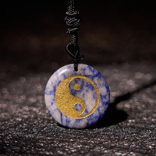 Buddha Gift Various Crystal Amethyst Tiger Eye Green Aventurine Yin Yang Spiritual Necklace Pendant