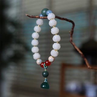 Buddha Gift Bodhi Seed Lotus Bead Carved Peace Harmony Bracelet