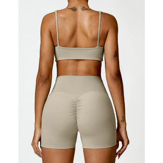 Buddha Gift Gym Sports Yoga Backless Bra Crop Tank Top Shorts