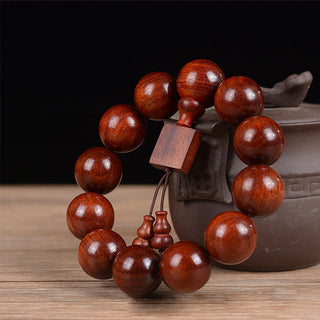 Buddha Gift Tibetan Small Leaf Red Sandalwood Relaxation Bracelet