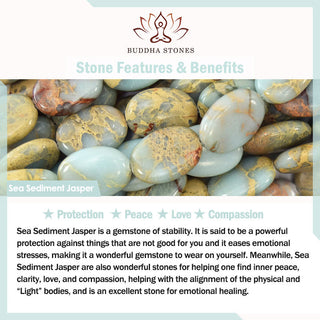 Buddha Gift 108 Mala Beads Natural Stone Sea Sediment Jasper Lotus Protection Bracelet