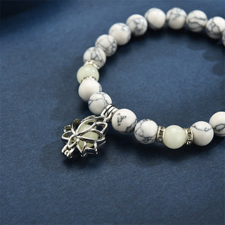 Buddha Gift Tibetan Turquoise Glowstone Luminous Bead Lotus Protection Bracelet