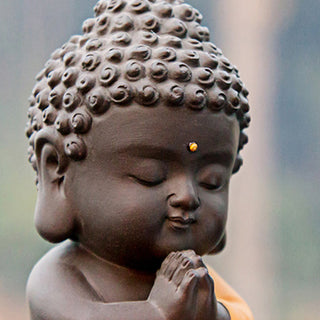 Buddha Gift Small Buddha Serenity Purple Clay Home Desk Decoration