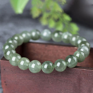 Buddha Gift Natural Green Crystal Blessing Wealth Bracelet