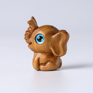 Buddha Gift Sandalwood Small Leaf Red Sandalwood Green Sandalwood Lucky Mini Elephant Carved Protection Decoration