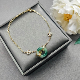 Buddha Gift Cyan Jade Koi Fish Healing Harmony Bracelet