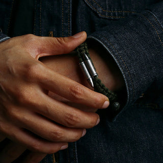 Buddha Gift 925 Sterling Silver Bullet Design Braided Rope Bracelet