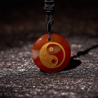 Buddha Gift Various Crystal Amethyst Tiger Eye Green Aventurine Yin Yang Spiritual Necklace Pendant