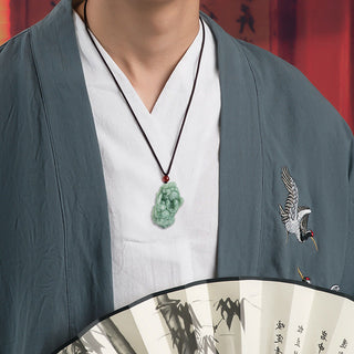 Buddha Gift Jade PiXiu Wealth Luck String Necklace Pendant