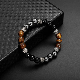 Buddha Gift Tiger Eye and Hematite Good Luck and Healing Bracelet