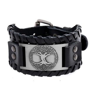 Buddha Gift Lucky Tree Of Life Balance Leather Bracelet