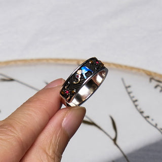 Buddha Gift Colorful Elephant Carved Strength Adjustable Ring