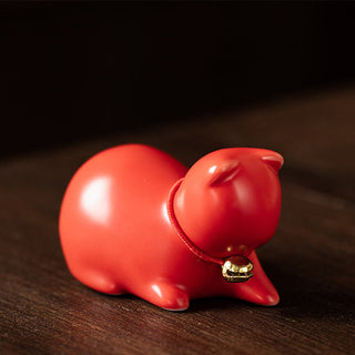 Buddha Gift Mini Small Cute Cat Tea Pet Ceramic Home Desk Figurine Decoration