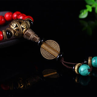 Buddha Gift Tibetan Mala Red Turquoise Lucky Necklace Bracelet